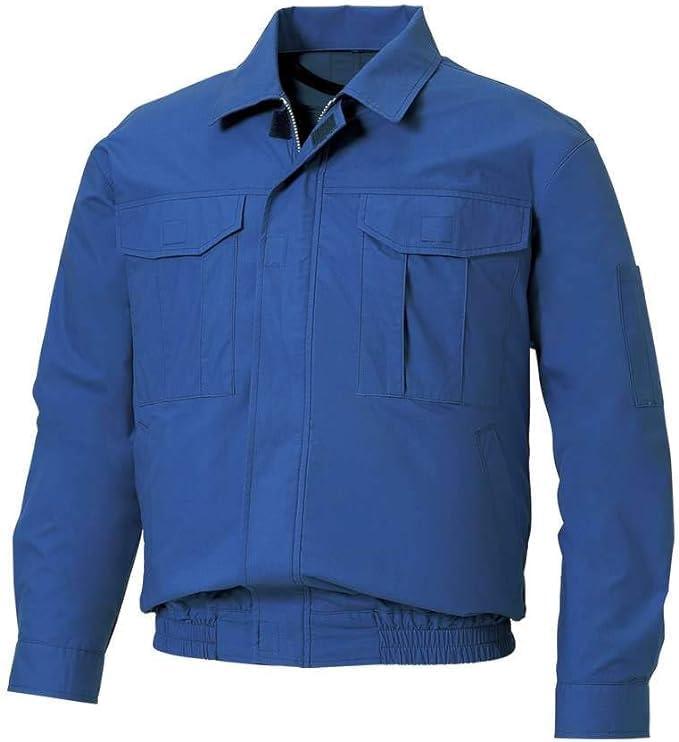 [Cooling Wear] SUN-S(サンエス) 冷房装置風神服 長袖上衣【KF90550】綿100％ 服のみ／目あたらしいステッカー付 (うす暗い青色, 6L)