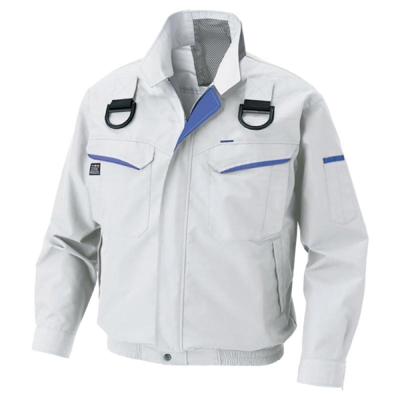 サンエス(SUN-S) 空調設備風神服 フルハーネス用長袖上衣 KU90470G しろがね色 M 【服のみ】