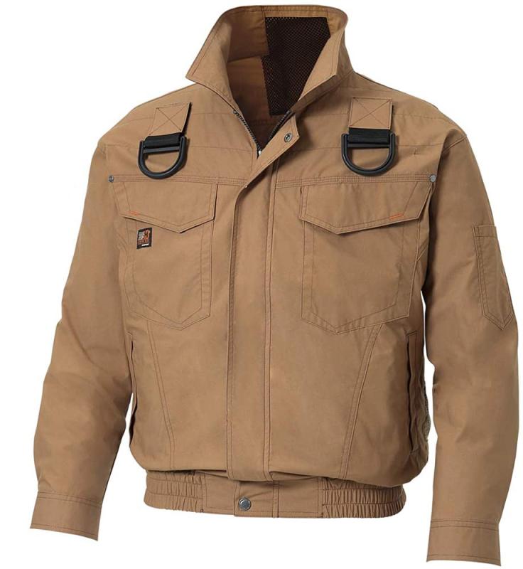 [サンエス] KF91400G 空調設備風神服 フルハーネス遣りかた長袖上衣 服のみ／一風変わったステッカー付