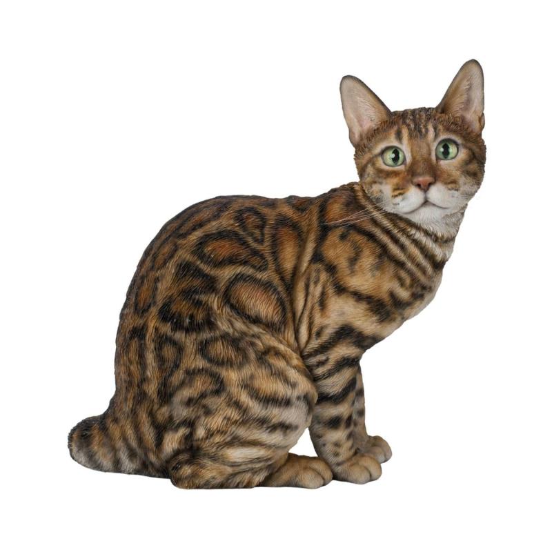 ウービア ベンガル 28×19×30cm 人形 フィギュア 置き物 アニマル 動物 ガーデン 装飾 ネコ H24113|イナノカショップ