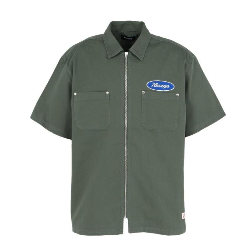 ジップアップショートスリーブワークシャツ ZIP UP S/S WORK SHIRT 101252014001