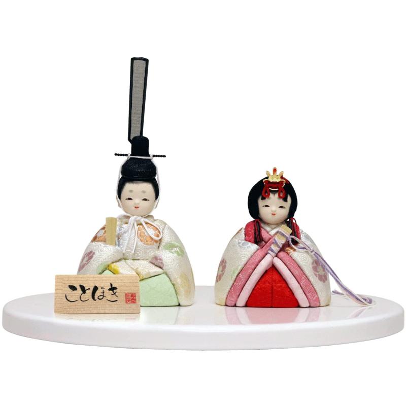 雛人形 木目込み人形 ことほき はるか 人形単品 丸盆付き ホワイト KTH-3201D1