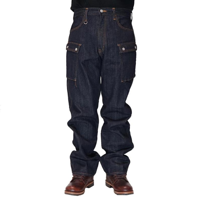 [児島ジーンズ] 13oz デニム カーゴパンツ ワイド 日本製 メンズ ワンウォッシュ RNB-1127W｜イナノカショップ