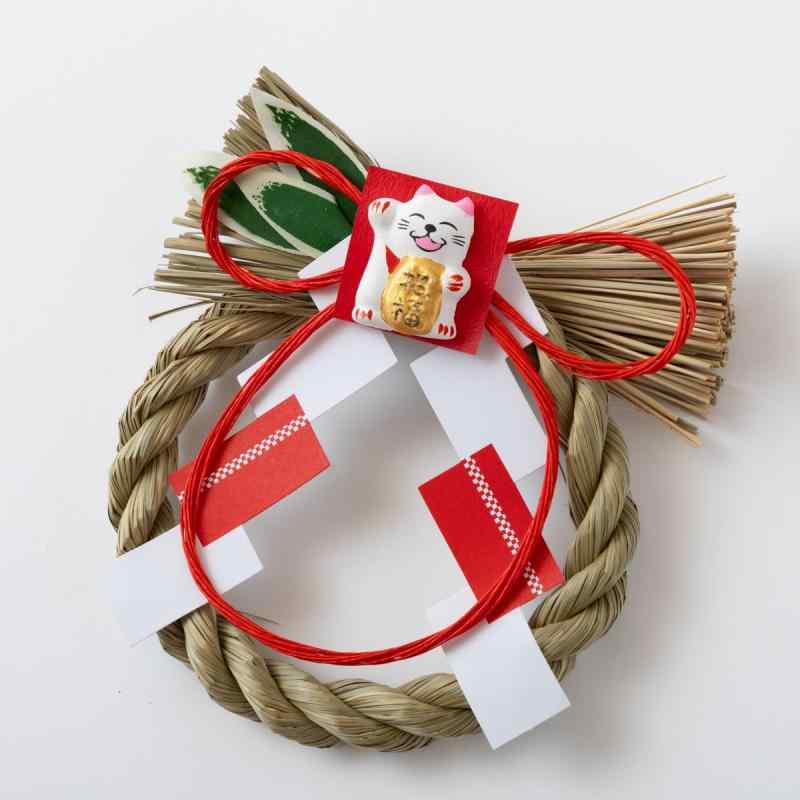 楽天市場】リース しめ縄 アートフラワー紅白しめ縄 お正月飾り リース