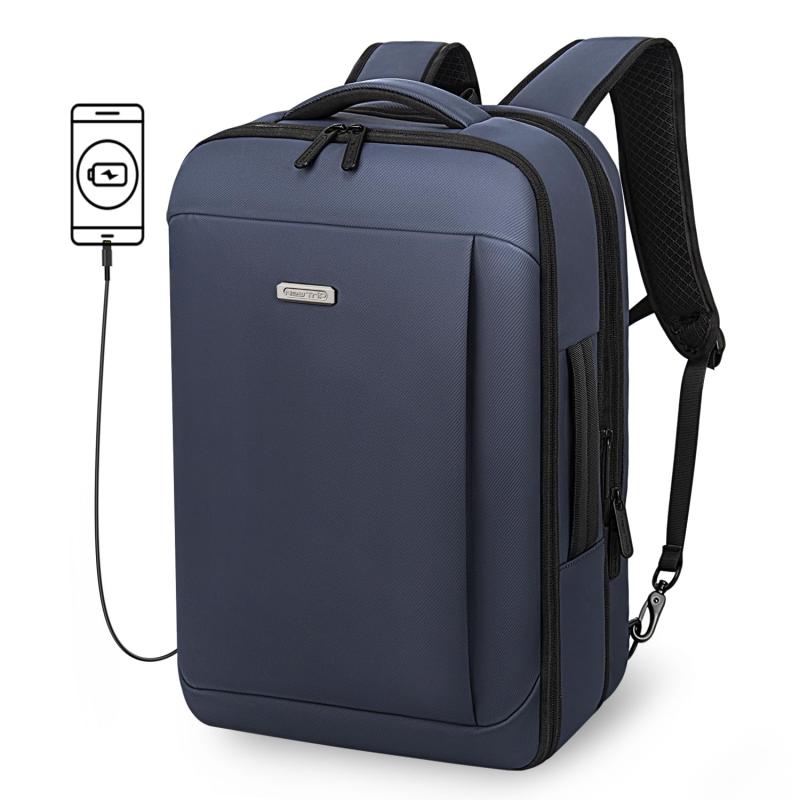 [New Trip] ビジネスリュック 防水 リュック メンズ 拡張機能付き 15.6インチ PC専用収納 PUレザー バックパック リュックサック トランク収納 大容量 2泊3日 出張 旅行