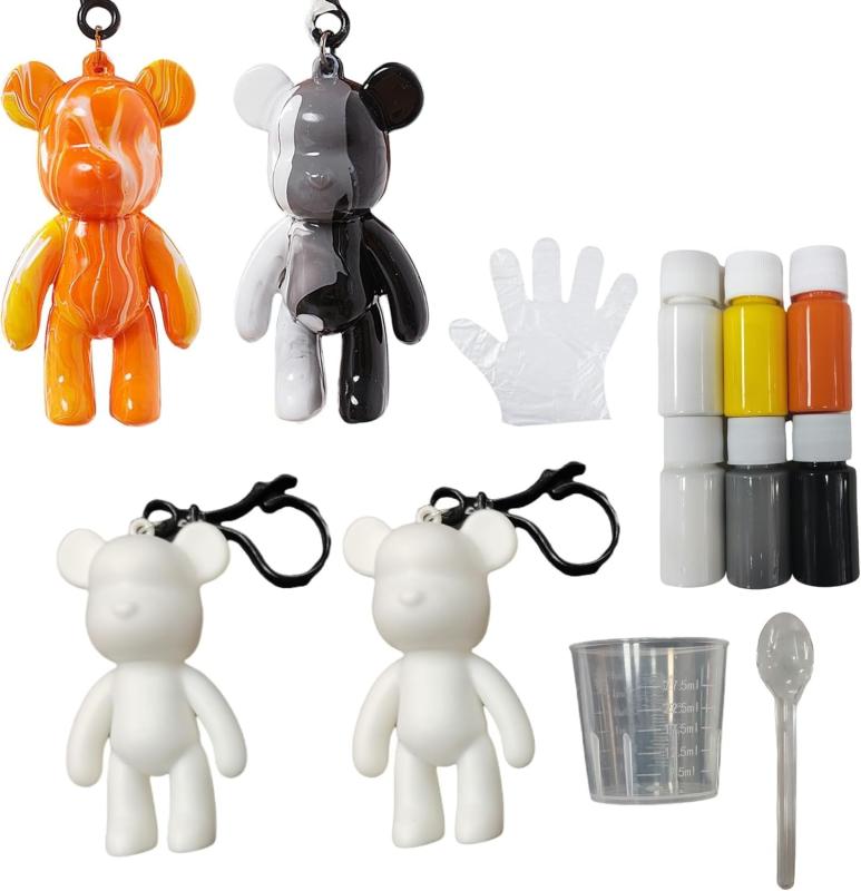 楽天市場】ポーリングアート キーホルダー DIYキット【ベア＋絵の具3本