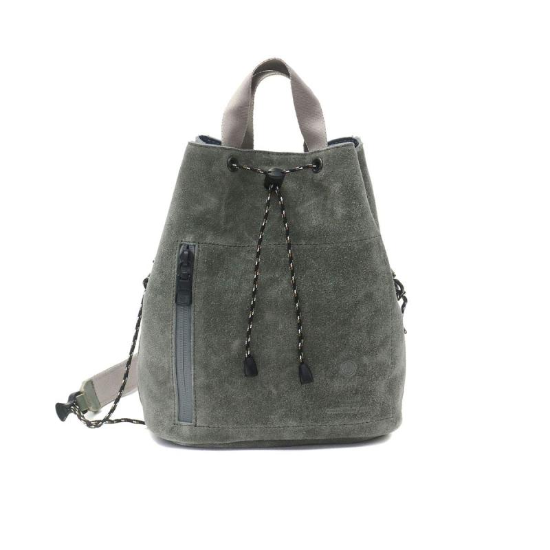 [アッソブ] スエード 巾着バッグ ショルダーバッグ WATER PROOF SUEDE DRAW STRING BAG