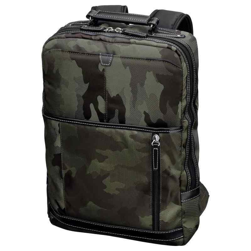 [ハクバ]Fineseed TOKYO ビジネスリュック BBP1714 A4サイズ対応 16インチPC対応 薄マチ仕様のカジュアルリュック 開閉部が大きく開く三方開閉タイプ 通勤 普段使い ブラックカモ｜イナノカショップ