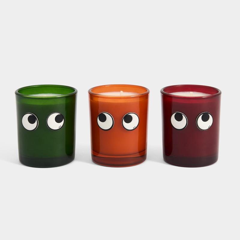アニヤハインドマーチ ANYA HINDMARCH 5050925196437 アイズ ミニ キャンドル セット Set of 3 Mini Candles Eyes in Natural Wax[並行輸入品]