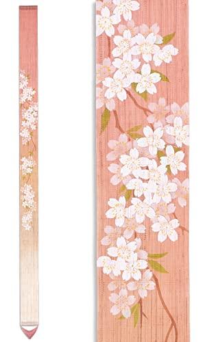 細アラス『桜しだれ』 麻100％ 手染め 手描き 室内装飾 アラス 飾りつけ 春