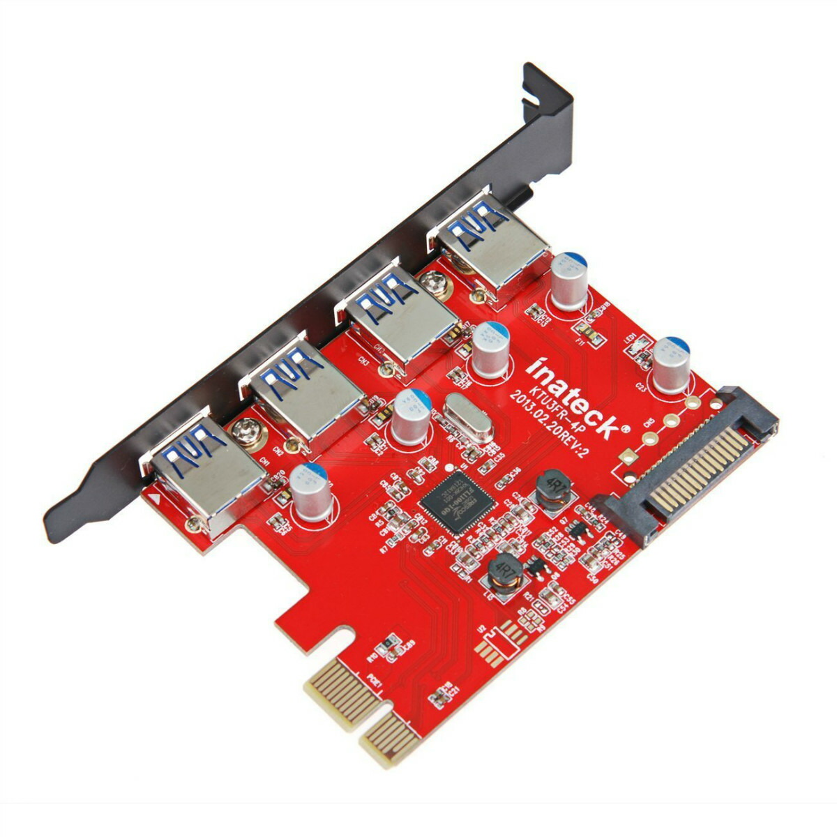 楽天市場 Inateck 4ポートusb3 0増設ボード Uasp対応 補助電源ケーブル付き Pciex1 Rev 2用インターフェースカード 拡張カードアダプタ 4つの外部ポートを備えたpci Expressカード 電源コネクタ付き Inateck楽天市場店