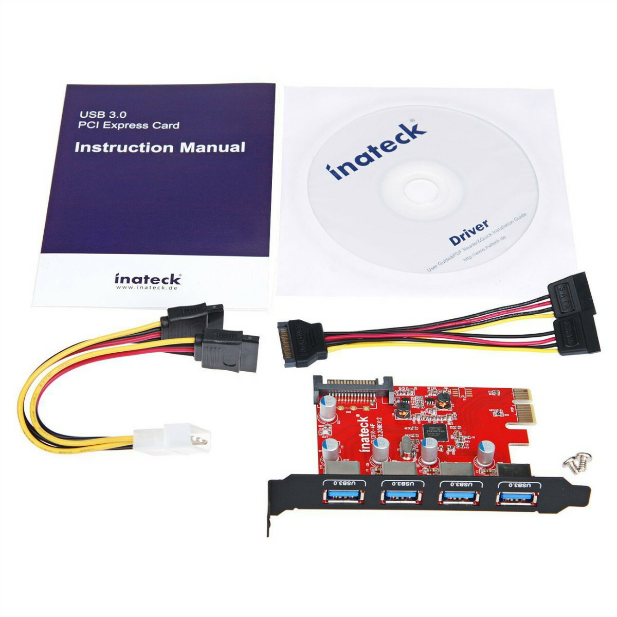 楽天市場 Inateck 4ポートusb3 0増設ボード Uasp対応 補助電源ケーブル付き Pciex1 Rev 2用インターフェースカード 拡張カードアダプタ 4つの外部ポートを備えたpci Expressカード 電源コネクタ付き Inateck楽天市場店