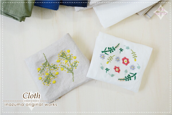 楽天市場 Inazuma ネットショップ限定 刺繍 図案入りリネンカットクロス4aサイズ Rnn1 Inazuma Shop