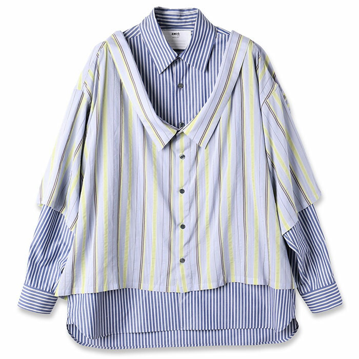 【amok セパレートシャツ】 amok アモク TWO IN ONE SHIRT blue amok-261023