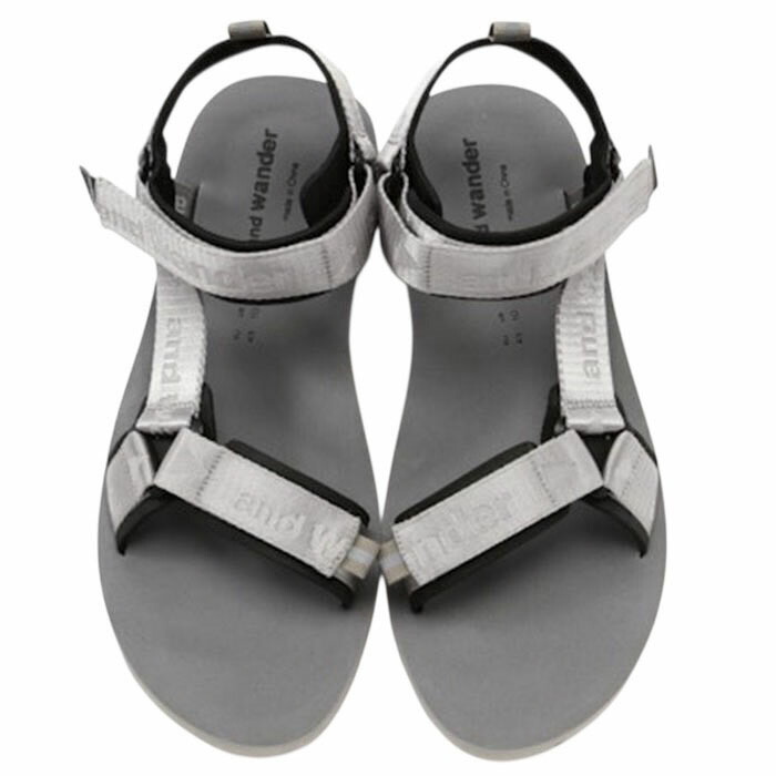 【アンドワンダー ナイロンジャガードテープサンダル】 and wander アンドワンダー Ny JQ tape sandals gray andwander-5745978250