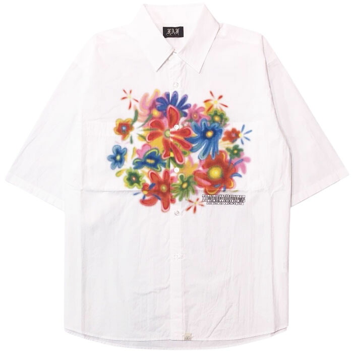 【フェイクアズフラワー エアーブラシュドシャツ】 FAF フェイクアズフラワー Air Brushed Shirts white FAF-004121103
