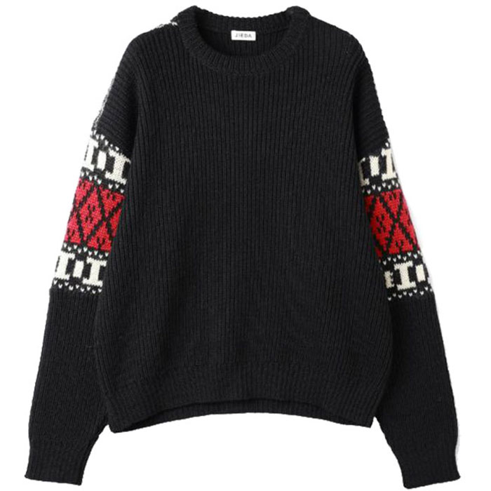 【SALE 大売り出し】【JieDa ノースプルオーバー】 JieDa ジエダ NORDIC SWEATER black JieDa-Jie-25W-KN04
