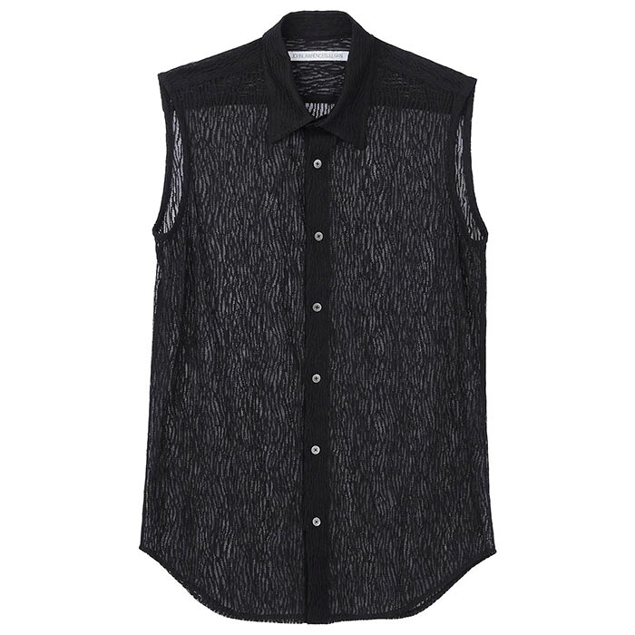 【SALE セール】【ジョンローレンスサリバン ノースリーブレースシャツ】JOHN LAWRENCE SULLIVAN ジョンローレンスサリバン Lace sleeveless shirt black JLS-3A003-0424-03 15,675円