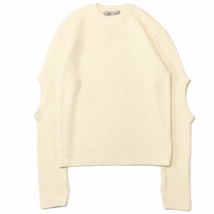 【SALE セール】 【ジョンローレンスサリバン エルボーホールニット】JOHN LAWRENCE SULLIVAN ジョンローレンスサリバン Elbow hole rib knit sweater white JLS-4B003-0123-35｜INCENSE 店