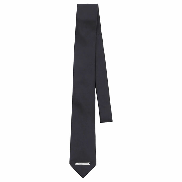 【ジョンローレンスサリバン プレートシルクネクタイ】JOHN LAWRENCE SULLIVAN ジョンローレンスサリバン Silk neck tie with plate black JLS-06-42