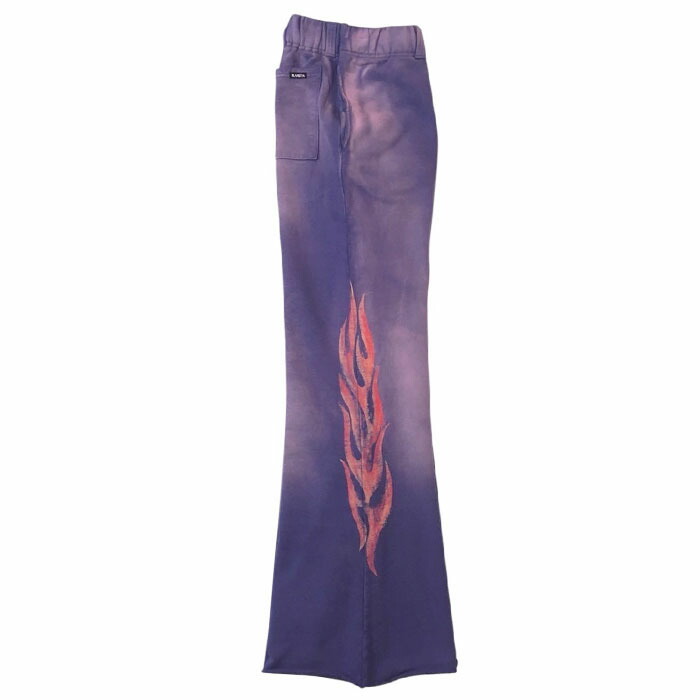 【KAMIYA クレヨンフレイムブーツカットスウェットパンツ】 KAMIYA カミヤ CRAYON FLAME Bootcut Sweat Pants navy KAMIYA-G16PT069
