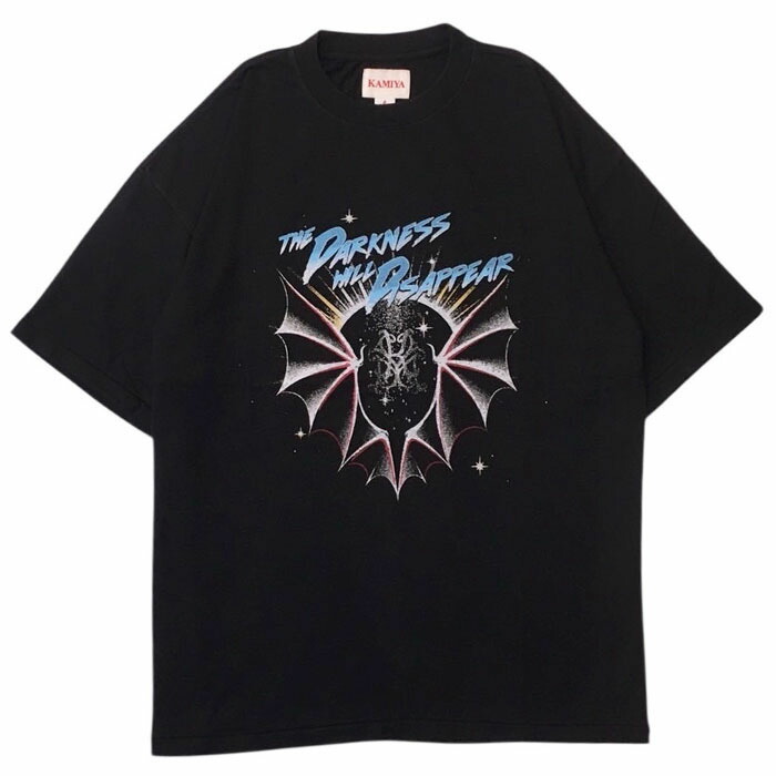 【KAMIYA 遊撃手捩りプルオーバー】 KAMIYA カミヤ THE DARKNESS WILL DISAPPEAR Tee TC black KAMIYA-G16TS098