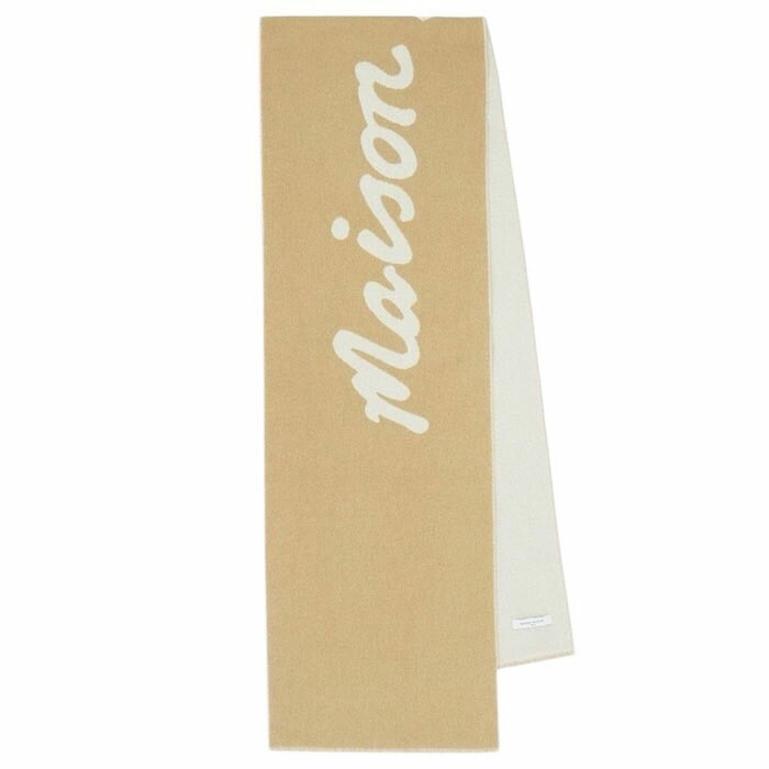【国内正規品】 【メゾンキツネ ハンドライティングロゴデザインマフラー】MAISON KITSUNE メゾンキツネ MAISON KITSUNE HANDWRITING SCARF light camel KITSUNE-PM06202WB0038