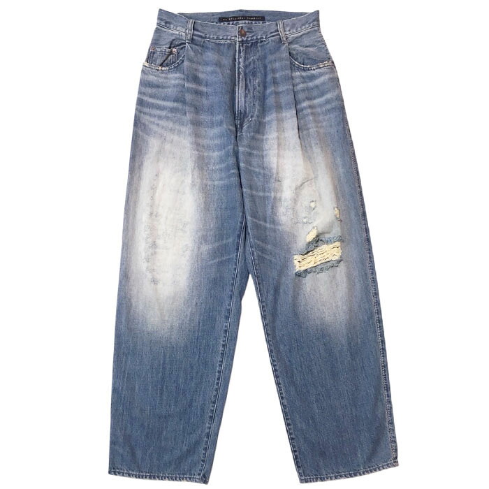 【マイビューティフルランドレット デニムパンツ】【UNISEX】my beautiful landlet マイビューティフルランドレット MBLWD DENIM PANTS indigo used MBL-WD-DENIM-PT2｜INCENSE 店