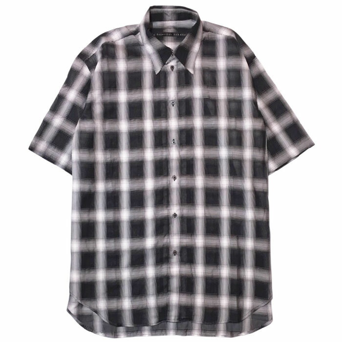 【マイビューティフルランドレット シースルーチェックシャツ】【UNISEX】my beautiful landlet マイビューティフルランドレット SIZZLE CHECK SHORT SLEEVE SHIRT black MBL-WM09-SH2610901