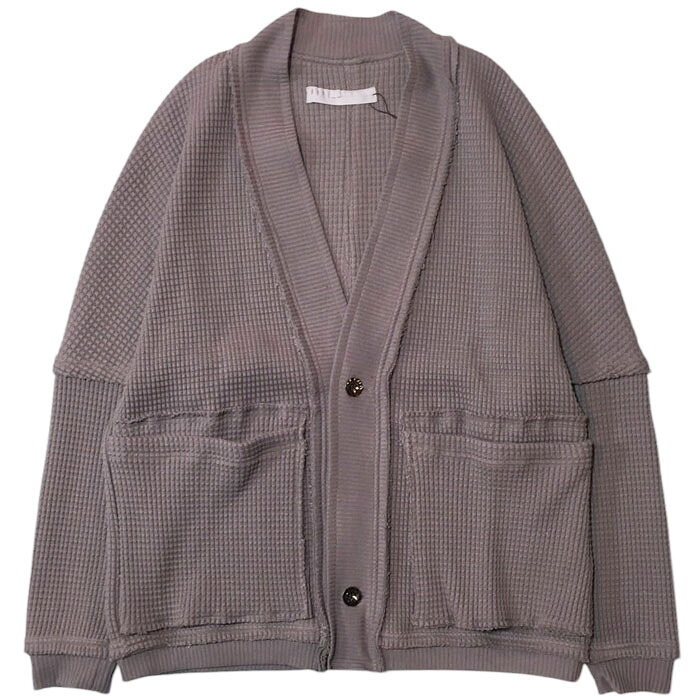 【ネイプ ヘヴィーワッフルカーディガン】NAPE_ ネイプ HEAVY WAFFLE CARDIGAN gray NAPE-724