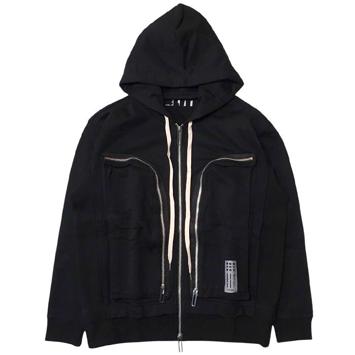 【ネイプ ヒドゥンジップアップフーディー】NAPE_ ネイプ HIDDEN ZIP UP HOODIE black NAPE-655ZH|INCENSE 店