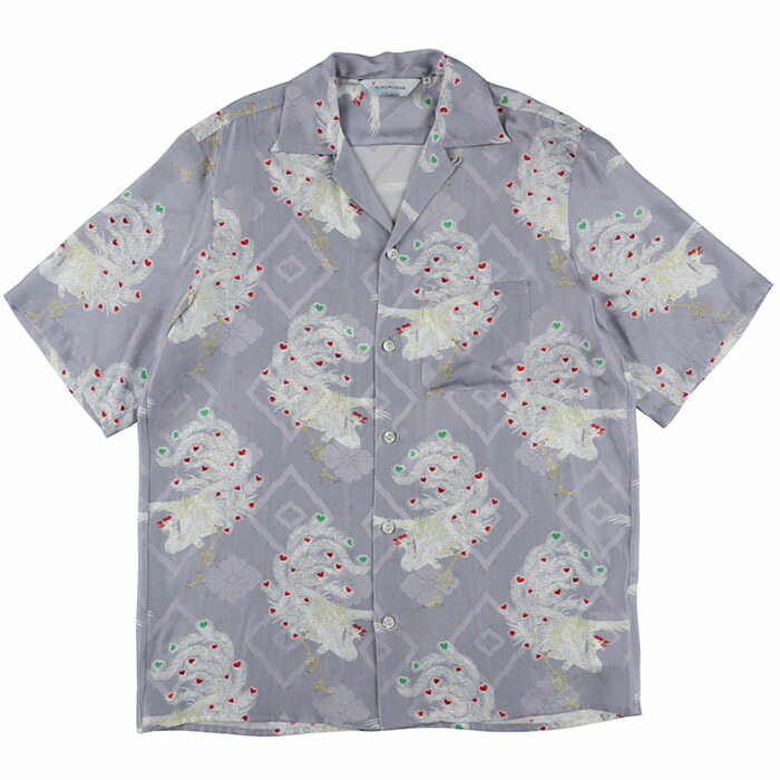 【NIPOALOHA シルクキュプラアロハシャツ】 NIPOALOHA ニポアロハ SILK CUPRO SHORT SLEEVE ALOHA SHIRT PHOENIX x LIGHT PERPLE NIPOALOHA-N26-SCSH04