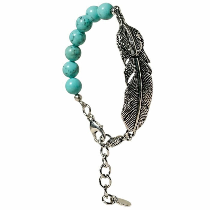 【貨物輸送込み通貨価値】【TMT 腕輪】TMT BRACELET FEATHER turquoise TMT-TACS26SP04
