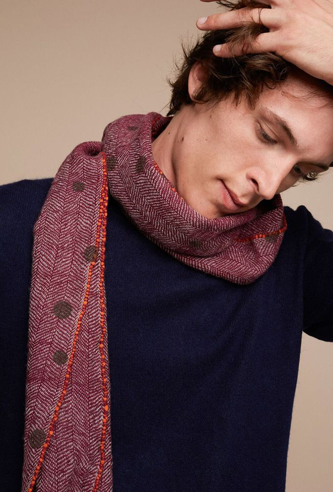 【楽天市場】MOISMONT モアモン モワモン ストール Violine wool scarf - Design 383 水玉 ドット ウール スカーフ マフラー 男女兼用 ユニセックス