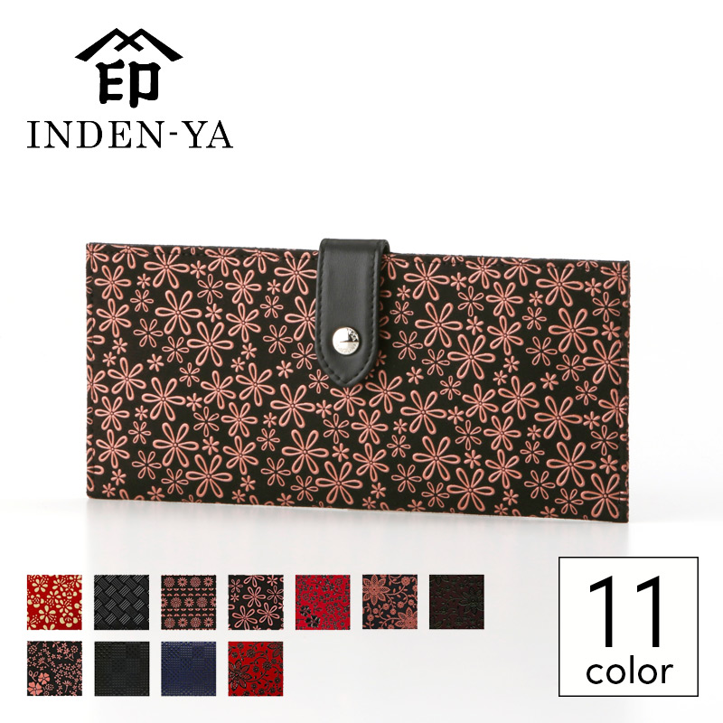 楽天市場】印伝 長財布 印傳屋×さんび堂 2107本革 超薄型長財布 / 外側