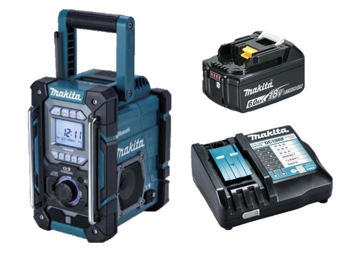 マキタ 充電機能付ラジオ 青 MR300 本体+6.0Ahバッテリ(BL1860B)+充電器(DC18RF) オリジナルセット Bluetooth ACアダプタ 38,667円