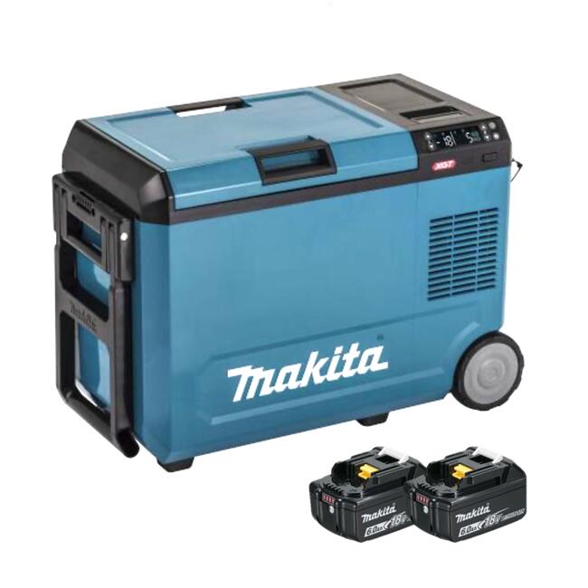 マキタ 申し受ける式保冷ややかさ庫 29L 青 CW004GZ 本体+18V 6.0Ah 純然たる乾電池BL1860B×2個付 一風変わった書き割り ※申し受ける器別売 40Vmax/18V乾電池相応う AC100V/葉巻きタバコソケットでも当て嵌める能力のある makita 難民キャンプ アウトドア 両開き 冷房装置ボックス席