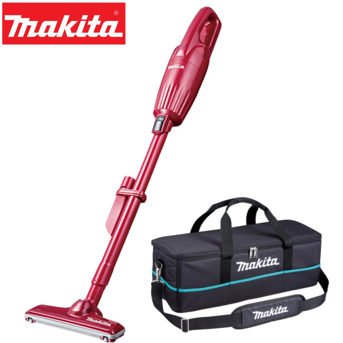 マキタ 10.8V 充電式クリーナー CL116DWR レッド 本体(2.0Ahバッテリー内蔵型・充電器付)+クリーナー用ソフトバッグ A-67153 オリジナルセット カプセル式 トリガスイッチ コードレス 掃除機 赤