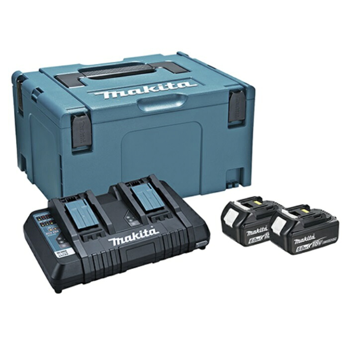 マキタ 18V パワーソースキット1 A-61226 マックパックタイプ3 バッテリー(BL1860B&times;2個) 2急速充電器(DC18RD)セット 充電製品｜INdex 43,458円