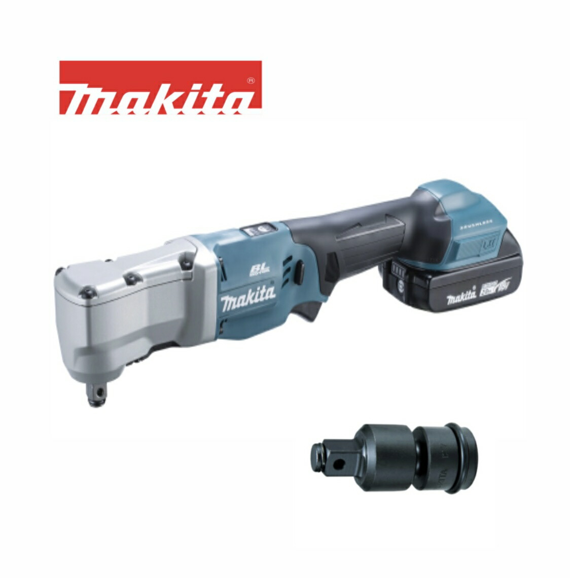 マキタ 18V 12.7粍 申し受ける式アングルインパクトレンチ TL300DZ 本体+ユニバーサル合わせ目(六角ソケット用 84粍 A-43636) 一風変わった仕掛ける ソケット別売