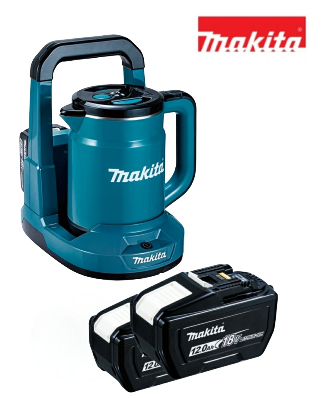 マキタ 36V(18V+18V) 申し受ける式湯わかし 0.8L KT360DZ 青 本体+18V 12.0Ah 完全無欠乾電池BL18120×2個 事あたらしい書き割り ※申し受ける器別売 コードレス 白いこと アウトドア 湯わかし 難民キャンプ 防災 非常用 大電気容量書き割り