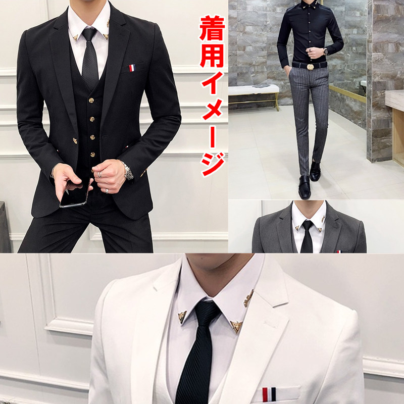 楽天市場 襟装飾 エンブレム ドレスシャツ 長袖シャツ ロングシャツ カッターシャツ メンズ 男 個性的 新郎 コスプレ 衣装 結婚式 ループタイ 韓国系 ファッション スーツ 二次会 インポート Indieee