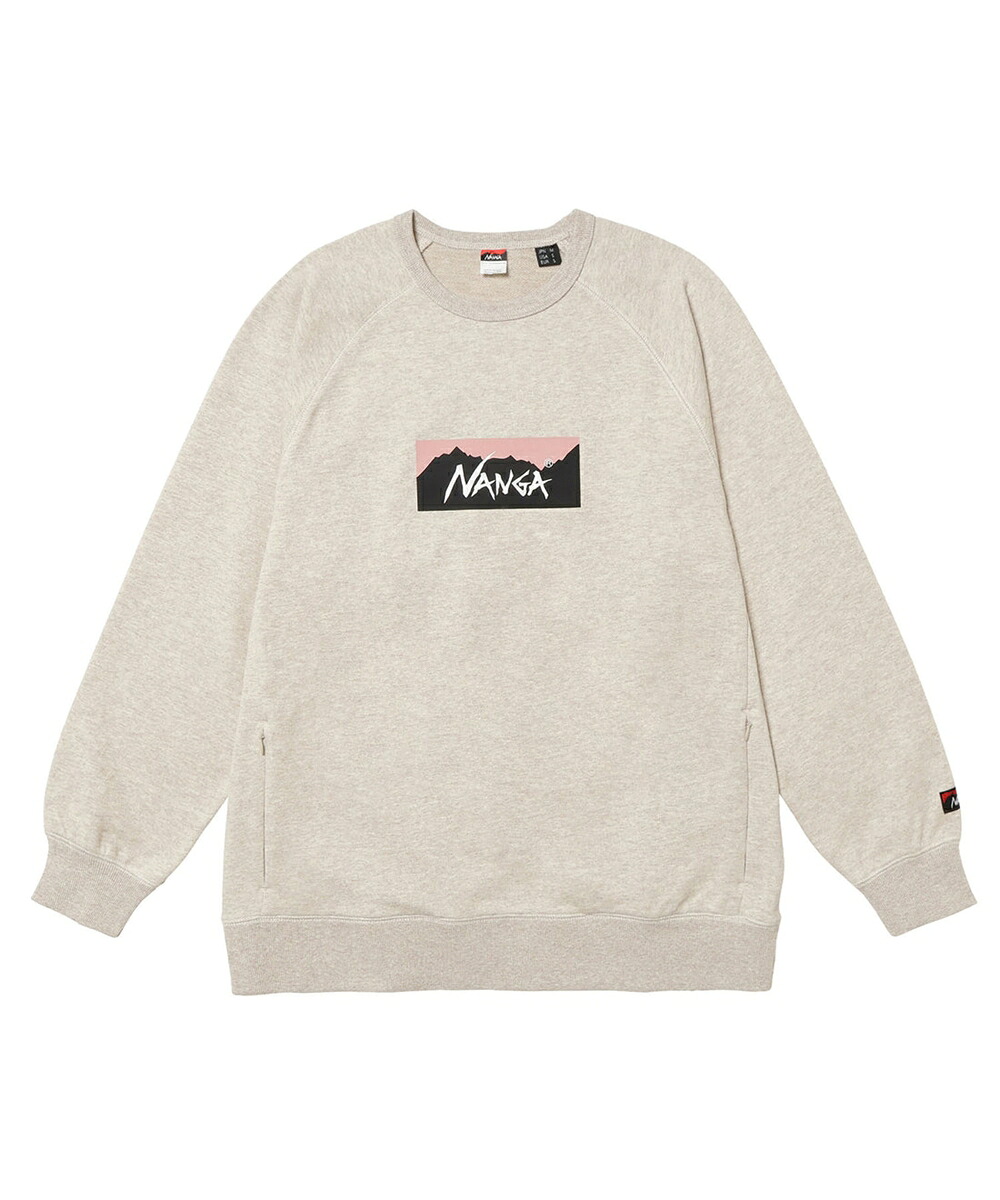 NANGA ナンガ ECO HYBRID BOX LOGO SWEATSHIRT UNISEX エコハイブリッドボックスロゴスウェットシャツ ユニセックス OATMEAL オートミール Mサイズ N0002422
