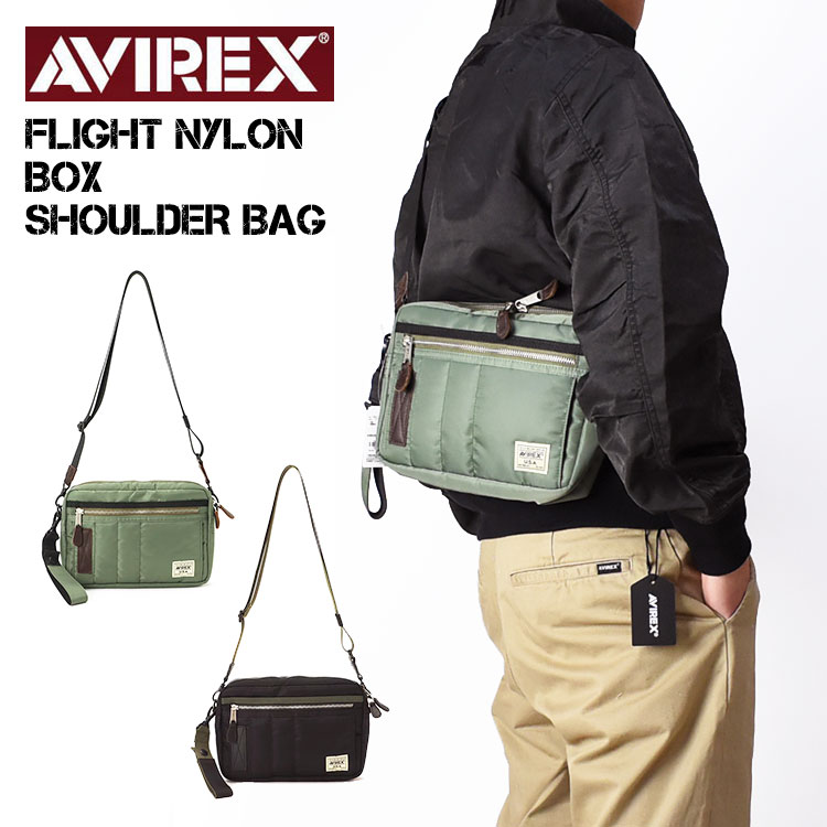 AVIREX アビレックス FLIGHT NYLON BOX SHOULDER BAG フライト ナイロン ボックス ショルダーバッグ ミリタリー メンズ レディース ユニセックス 783-4976009
