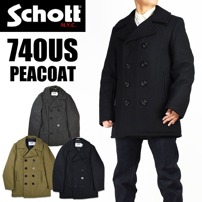 楽天市場】Schott[ショット] 769 WOOL PEA COAT ZIP FRONT