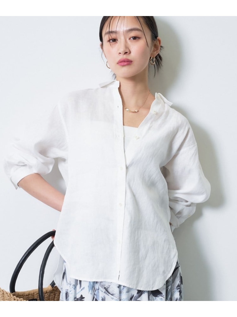 【接触冷感/2WAY】カシュクールリネンシャツ INDIVI インディヴィ トップス シャツ・ブラウス ホワイト グレー イエロー ブルー ネイビー【送料無料】[ Fashion]