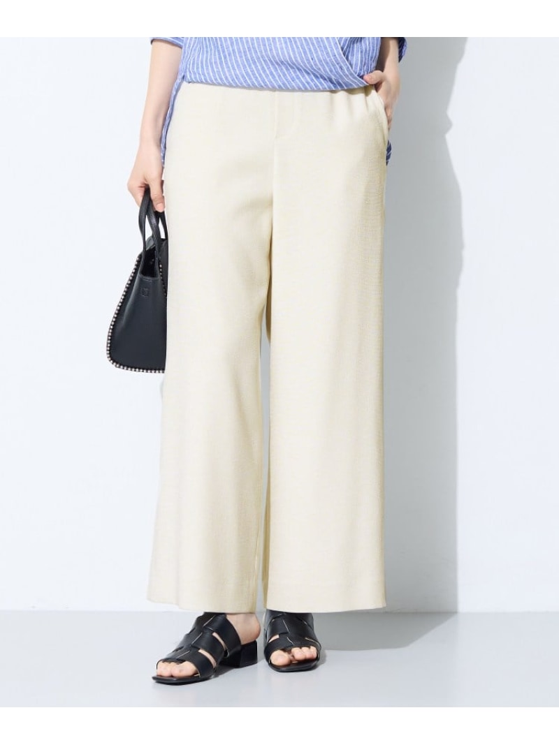 【SALE／20%OFF】【SETUP可能/快適/シワになりにくい】リネンライクワイドパンツ INDIVI インディヴィ パンツ その他のパンツ ホワイト ネイビー【RBA_E】【送料無料】[ Fashion]｜INDIVI