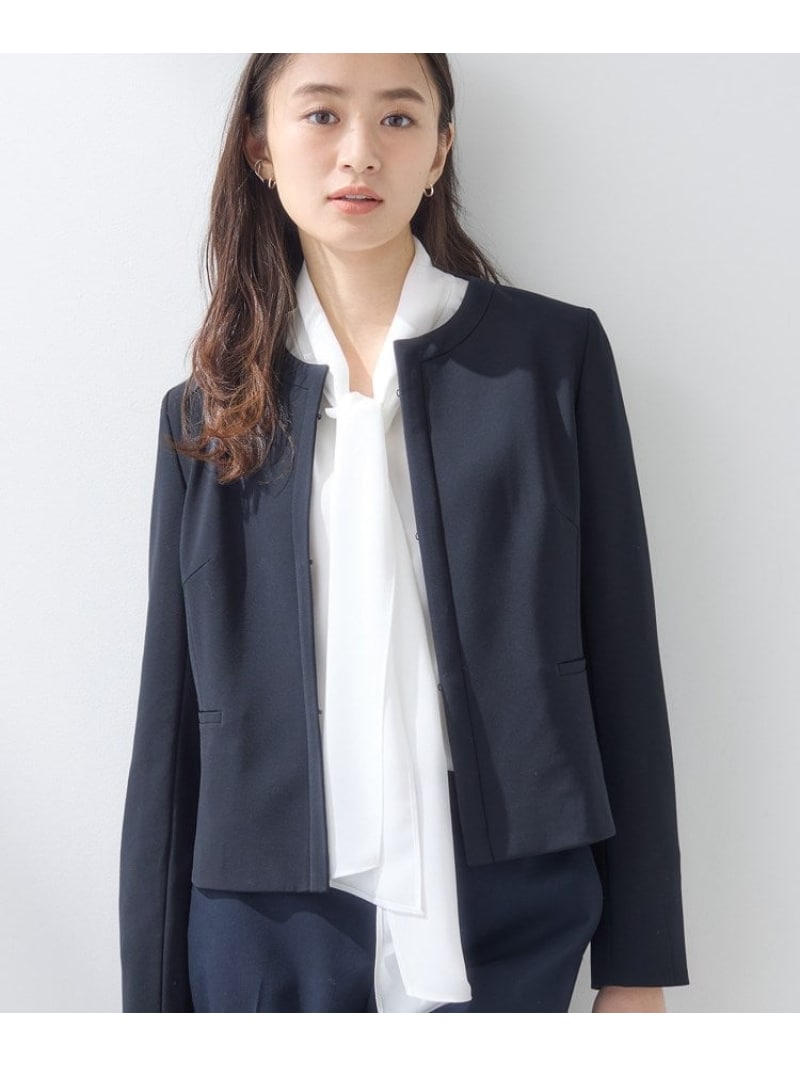 【SALE／50%OFF】【雅びやか光輝/御祝い/SETUP能力のある】うつり変わりひな形上衣 INDIVI インディヴィ ジャケット・アウター 否色つや上衣 米国海軍 ベージュ【RBA_E】【貨物輸送無料】[ Fashion]