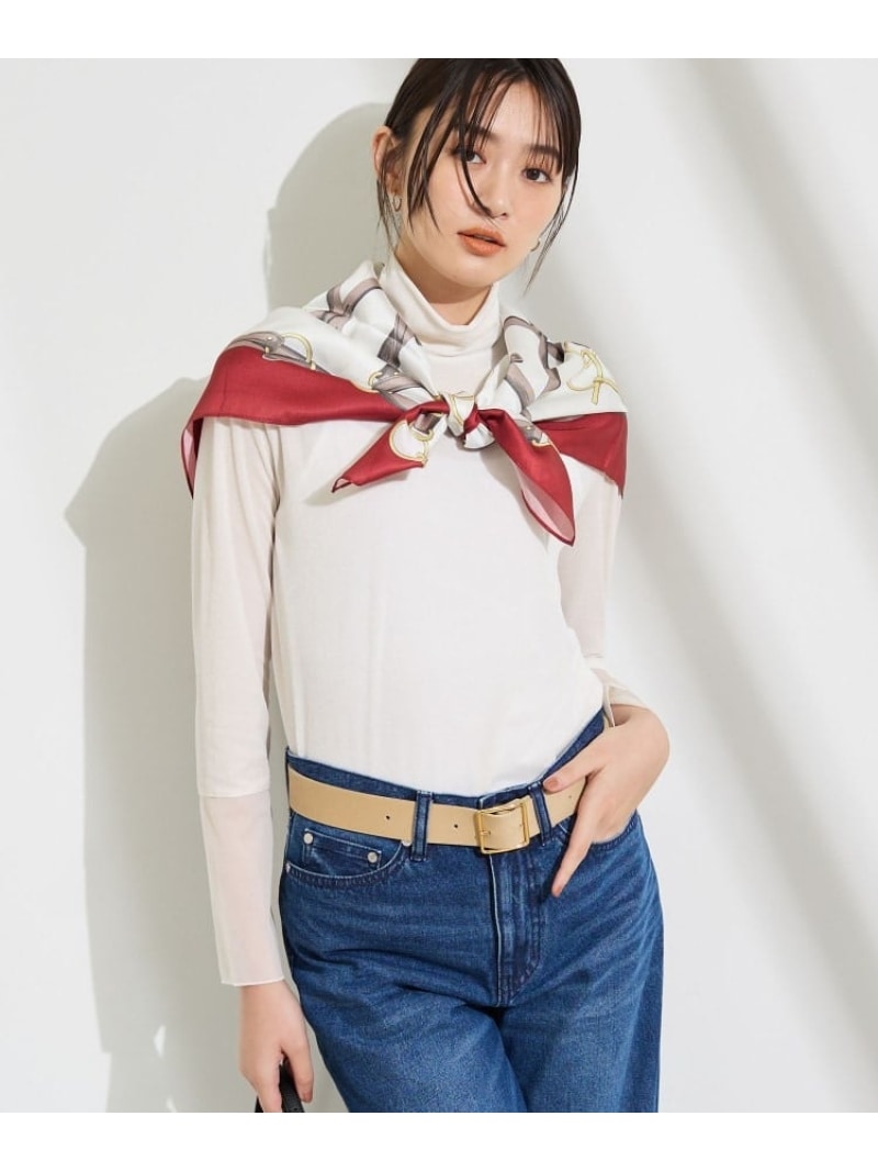 【レイヤード/袖口シアー/日本製】ベロアジャージトップス INDIVI インディヴィ トップス カットソー・Tシャツ ホワイト ブラック【先行予約】*【送料無料】[ Fashion]｜INDIVI