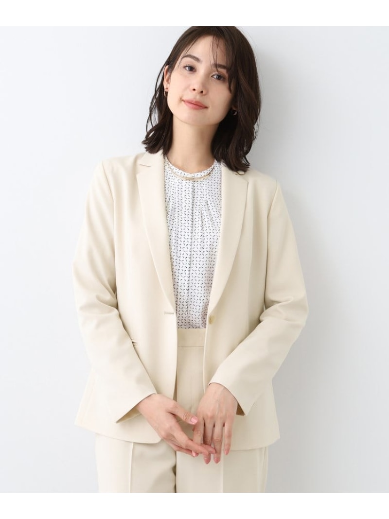 【SALE／30%OFF】【洗える/UV世話をする/背広】ストレッチテーラードカラージャケット INDIVI インディヴィ 背広・フォーマル セットアップ背広 米国海軍 黒いこと 白いこと【RBA_E】【貨物輸送無料】[ Fashion]